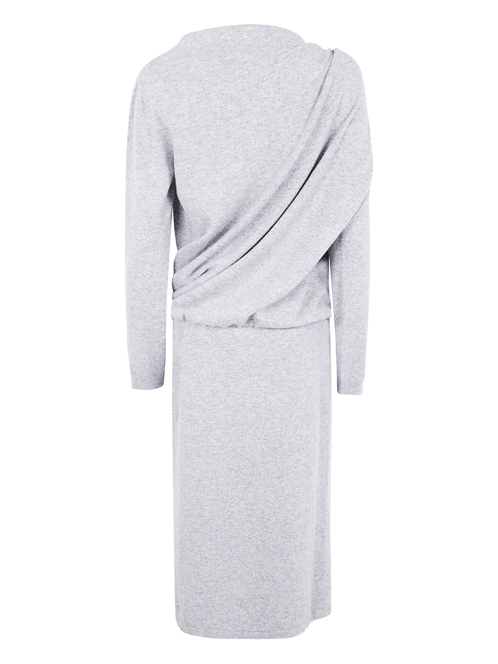 Fabiana Filippi draped long-sleeve midi dress - Grijs