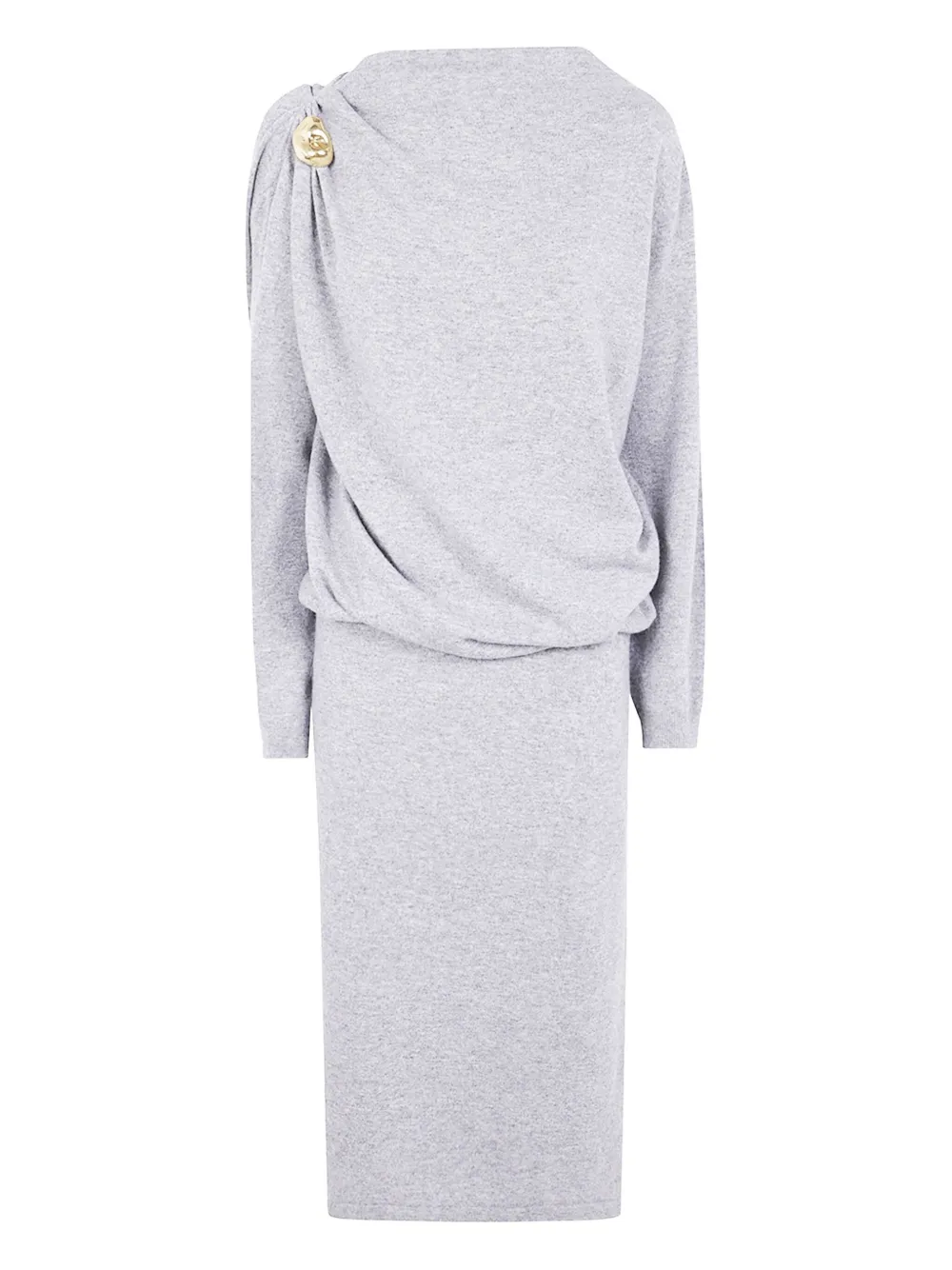 Fabiana Filippi Midi-jurk met gedrapeerde hals Grijs