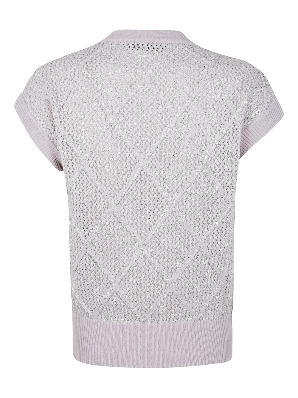 D.Exterior sequin-embellished short-sleeved sweater | Knitted Sweaters | Image 2