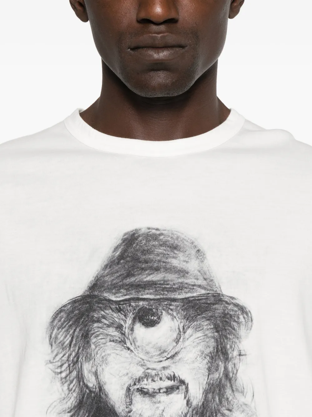 Yohji Yamamoto sketch-print T-shirt Wit