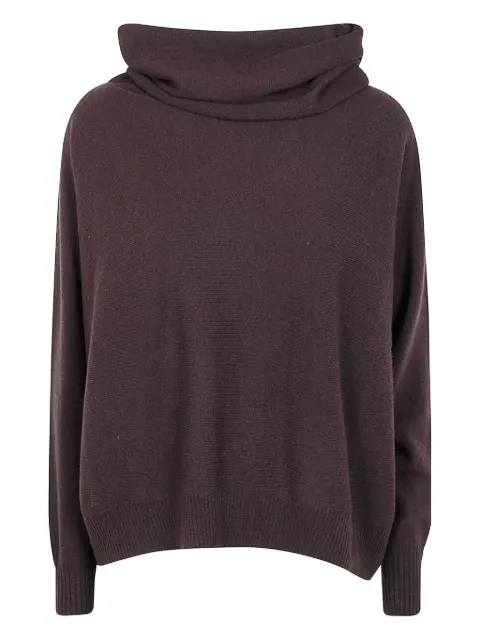 D.Exterior cowl-neck wool sweater