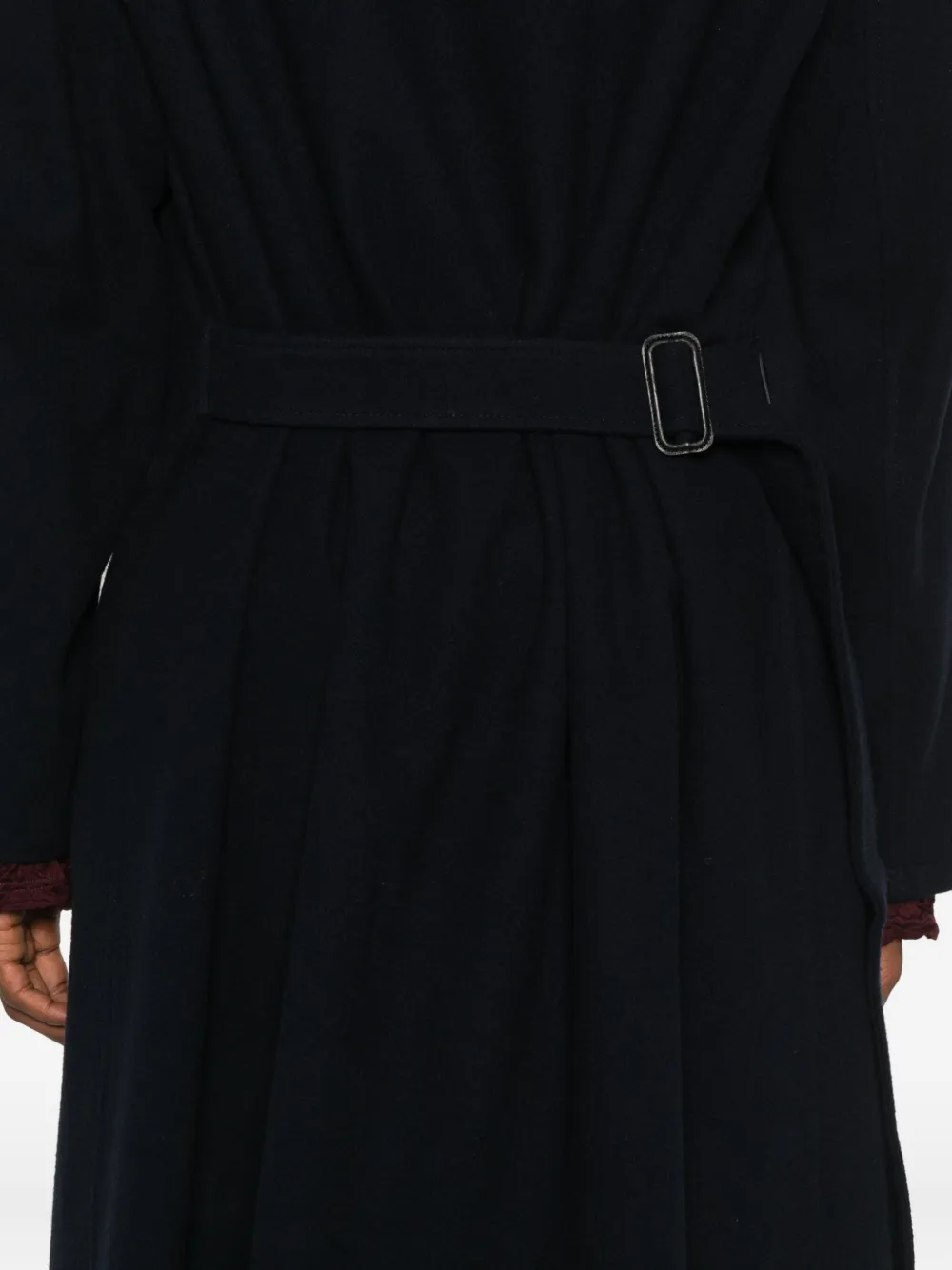 Yohji Yamamoto Hooded Duffle Coat In Blue