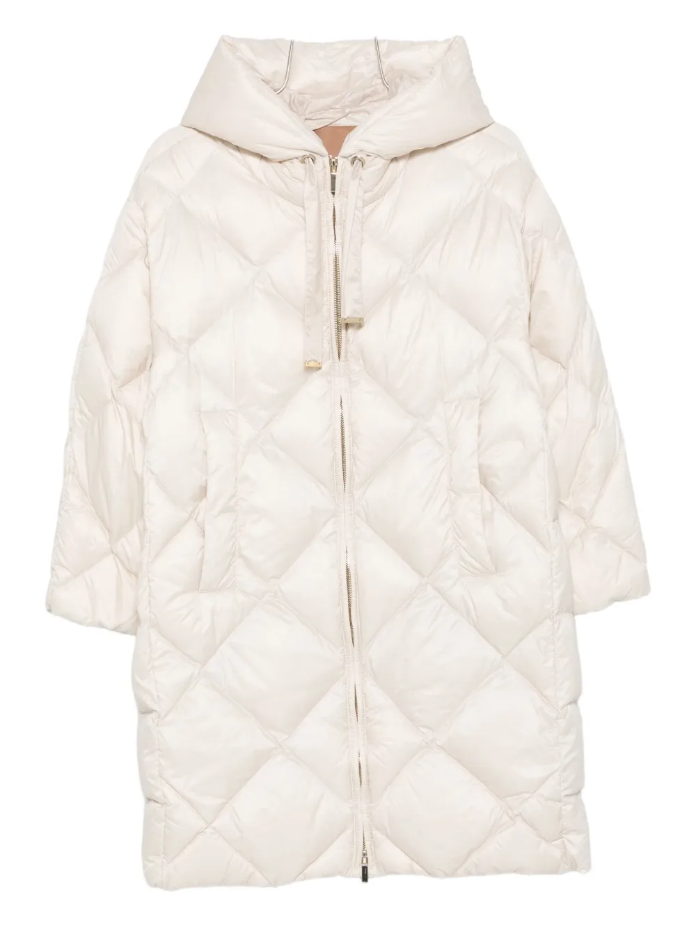 Max Mara Trefe Hooded Quilted Water-repellent Coat In Neutral