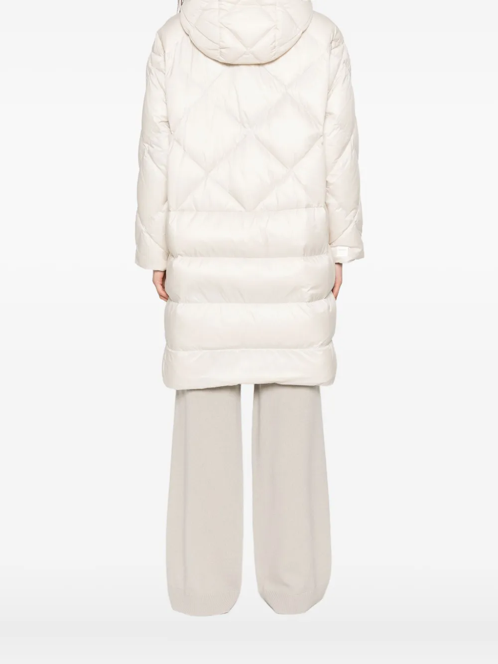 Max Mara Trefe Hooded Quilted Water-repellent Coat In Neutral