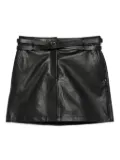 Sportmax belted leather mini skirt - Black