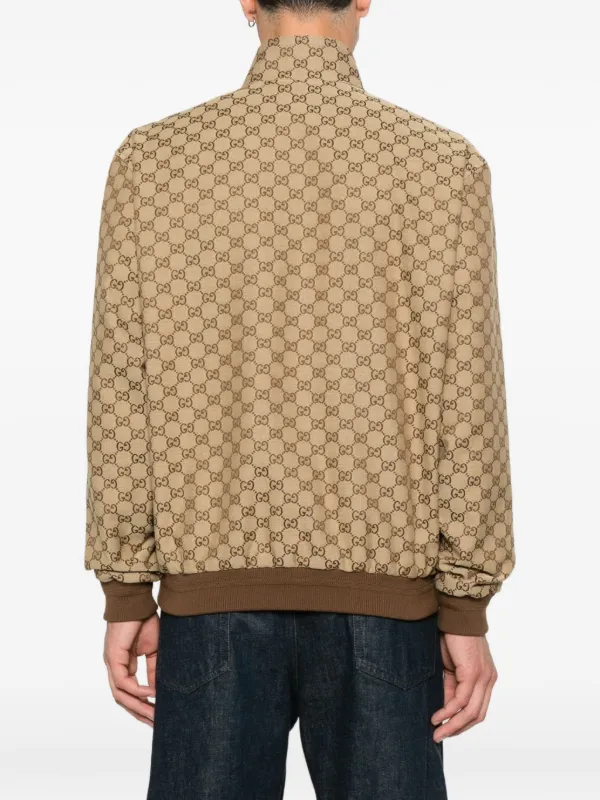 Gucci モノグラム ボンバージャケット | ニュートラル | FARFETCH JP