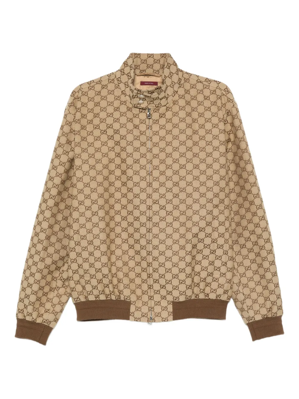 Gucci Bomberjack met monogram en rits Beige