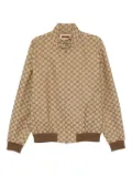 Gucci monogram zip-up bomber jacket - Neutrals