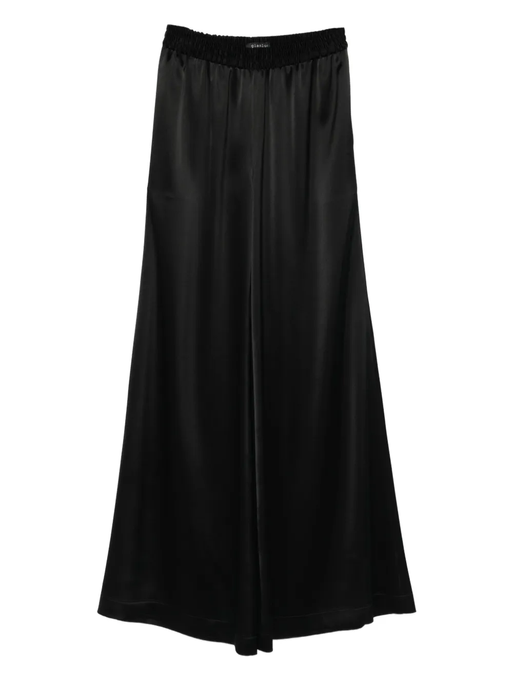elastic-waist wide-leg trousers