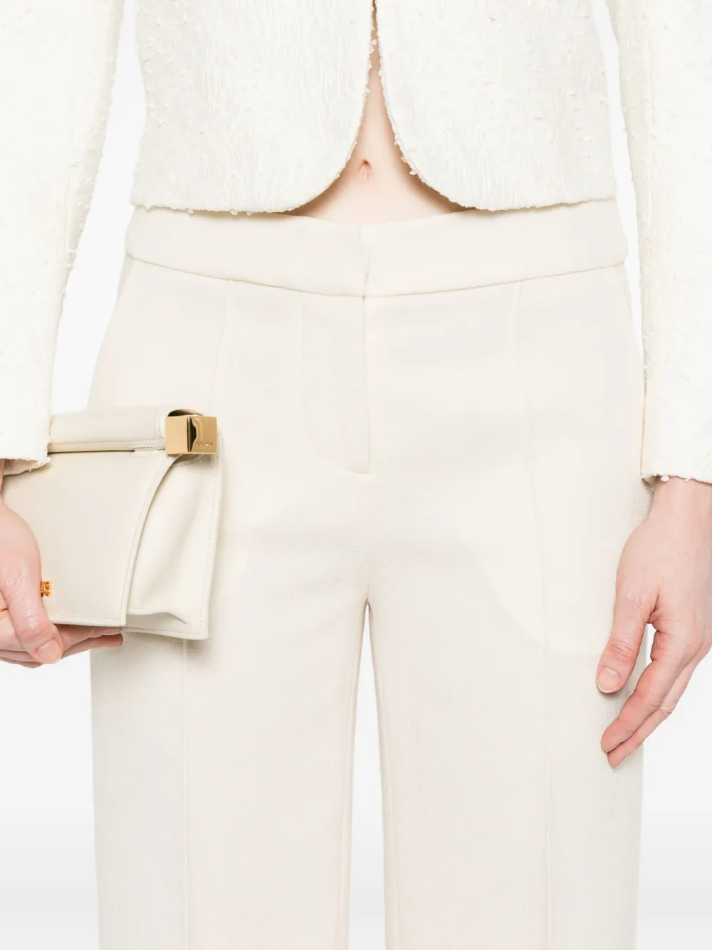 Gianluca Capannolo Wool Straight-leg Trousers In Neutral