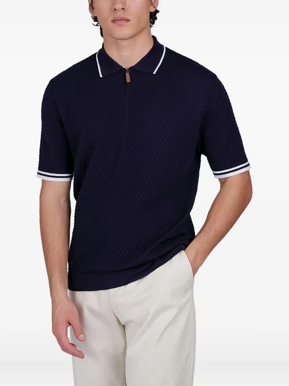 Paul & Shark Poloshirt met halve rits - Blauw