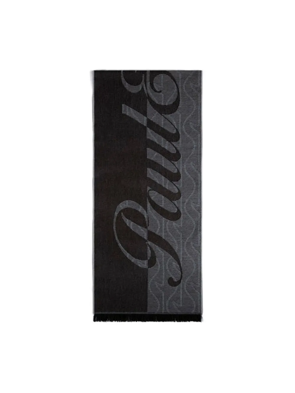 Paul & Shark Monogram Wool Scarf In Black