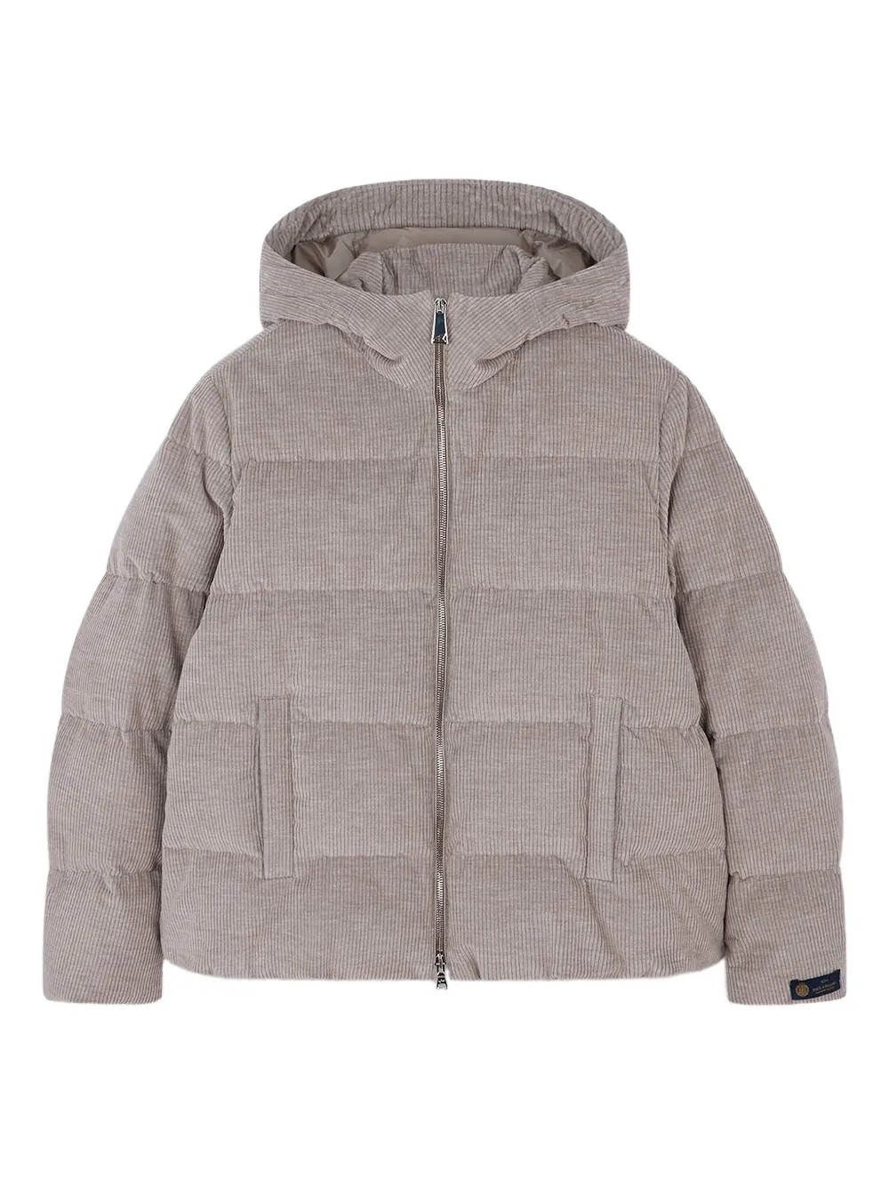 Paul & Shark hooded corduroy puffer jacket | Neutrals | Image 1