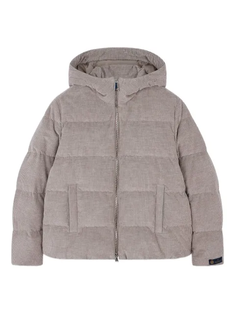 Paul & Shark hooded corduroy puffer jacket