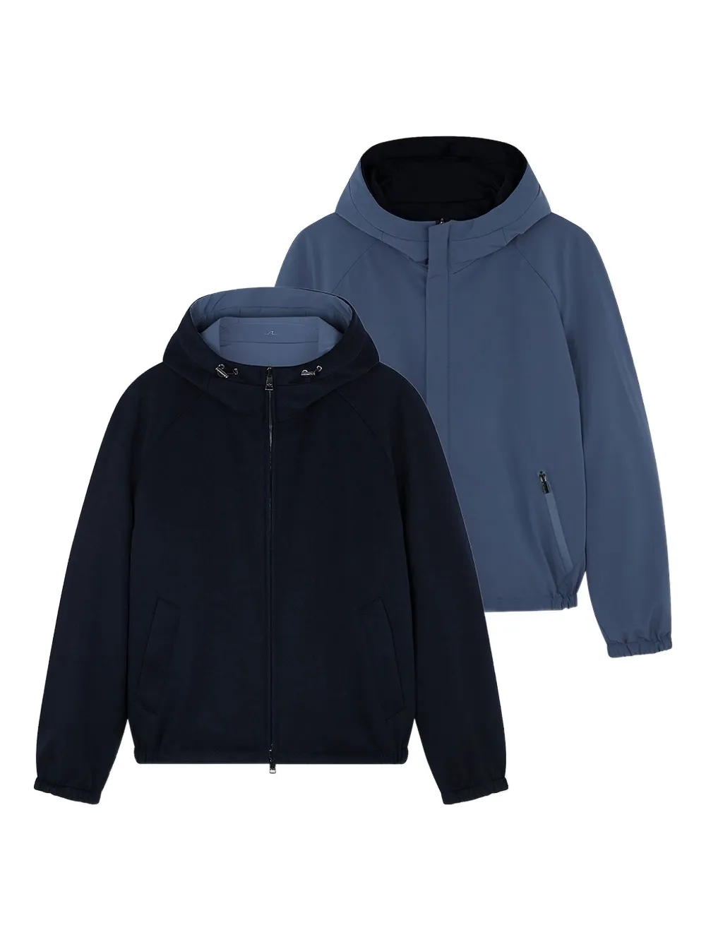 Paul & Shark Hooded Reversible Jacket In Blue