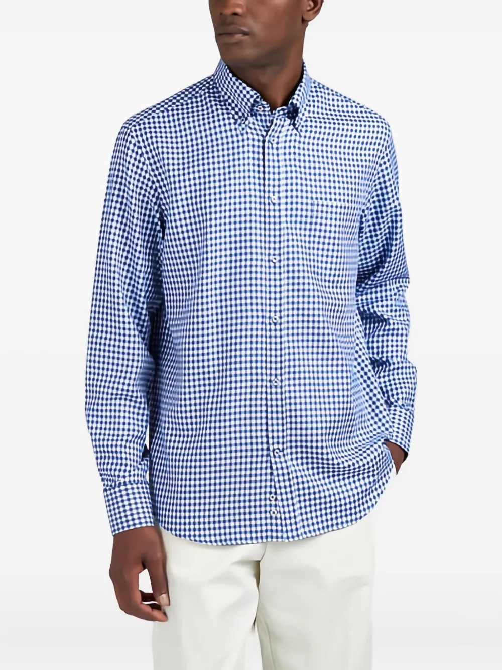 Paul & Shark gingham cotton shirt - Blauw
