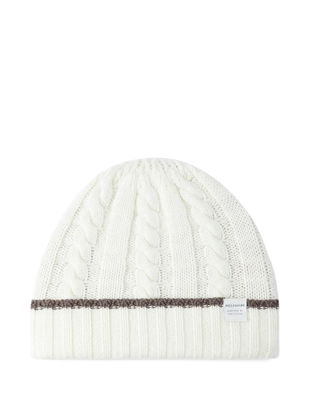 Paul & Shark cable-knit wool cashmere beanie - Wit
