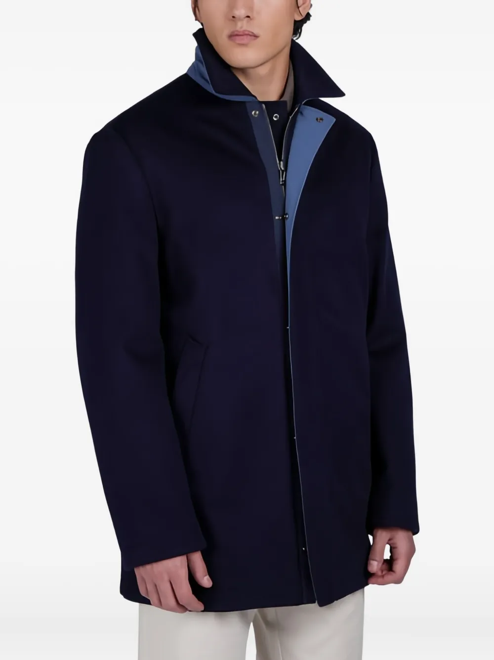 Paul & Shark Reversible Cashmere Carcoat In Blue
