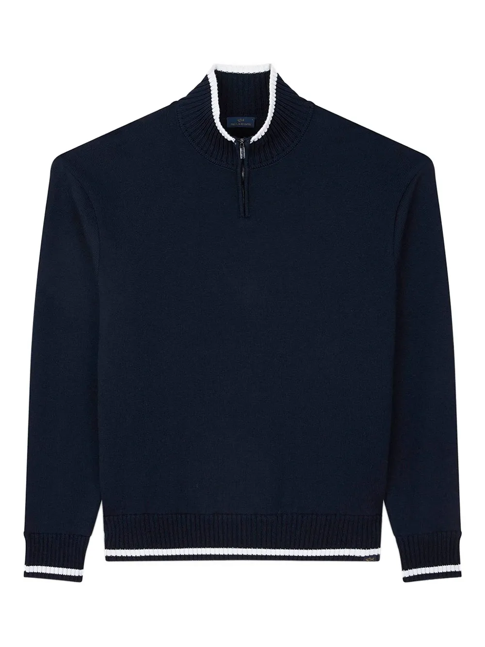 Paul & Shark Soft Cool Touch Wool Half Zip Sweater In Blue