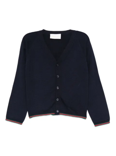 Gucci Kids buttoned ribbed-trim cardigan