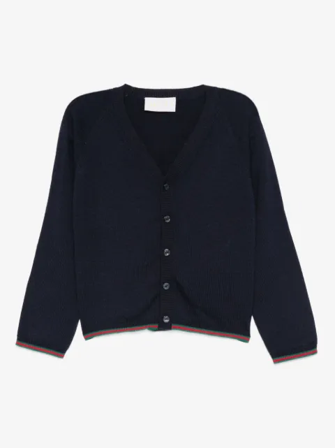 Gucci Kids buttoned ribbed-trim cardigan