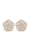 LA PRIMA GIOIELLI 18K rose gold Bloomy mother of pearl and diamond earrings