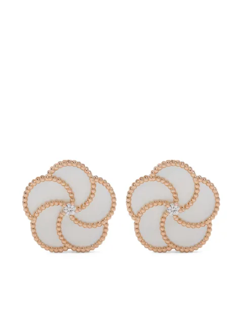 LA PRIMA GIOIELLI aretes Bloomy en oro rosa de 18kt con madreperla y diamante