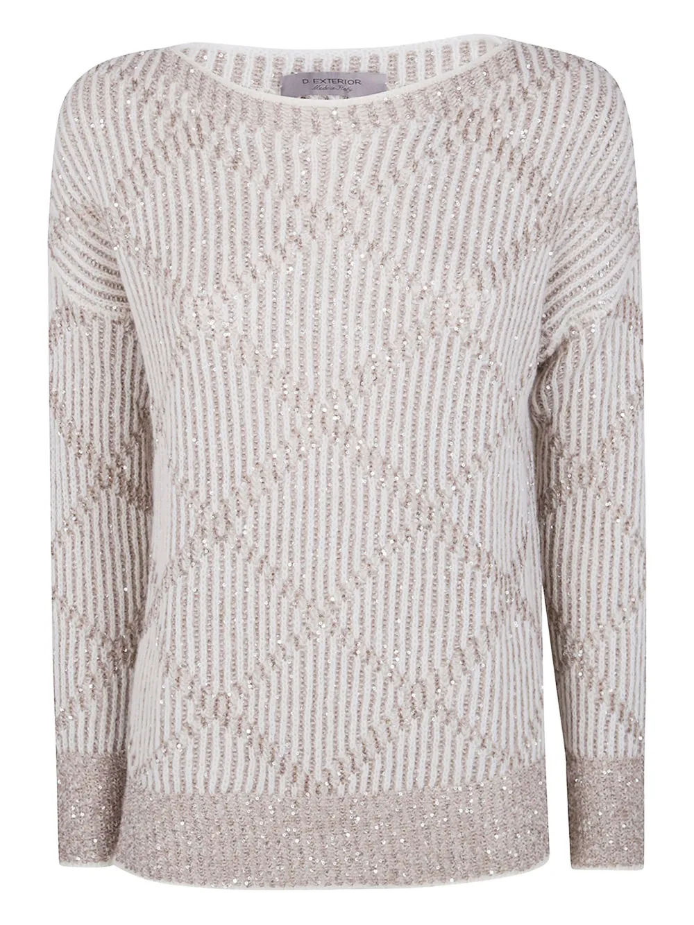 D.Exterior sequin-embellished ribbed-knit sweater | Grey | Image 1