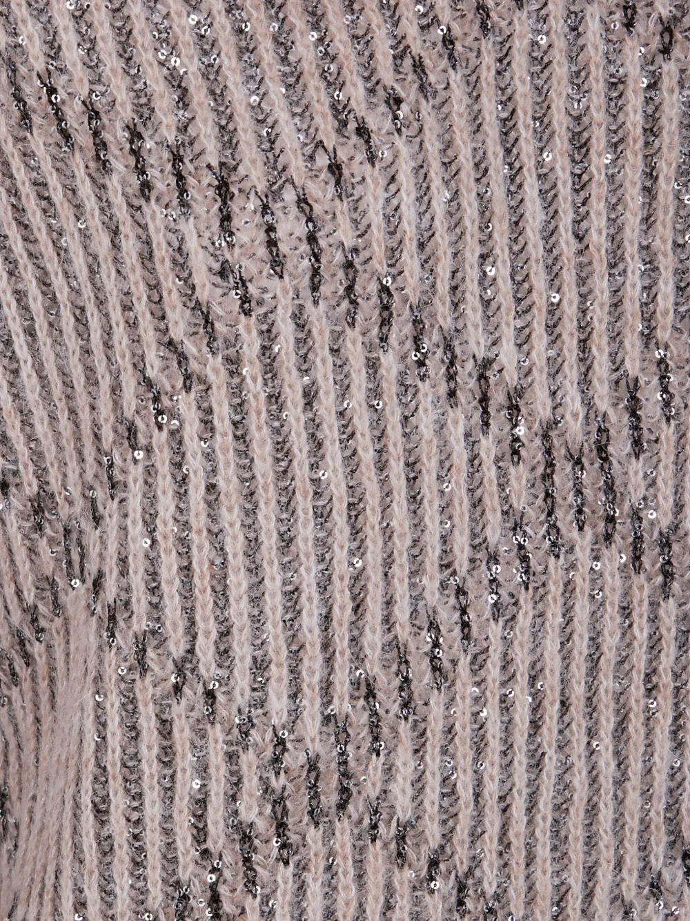 D.Exterior Geribbelde trui verfraaid met pailletten Beige