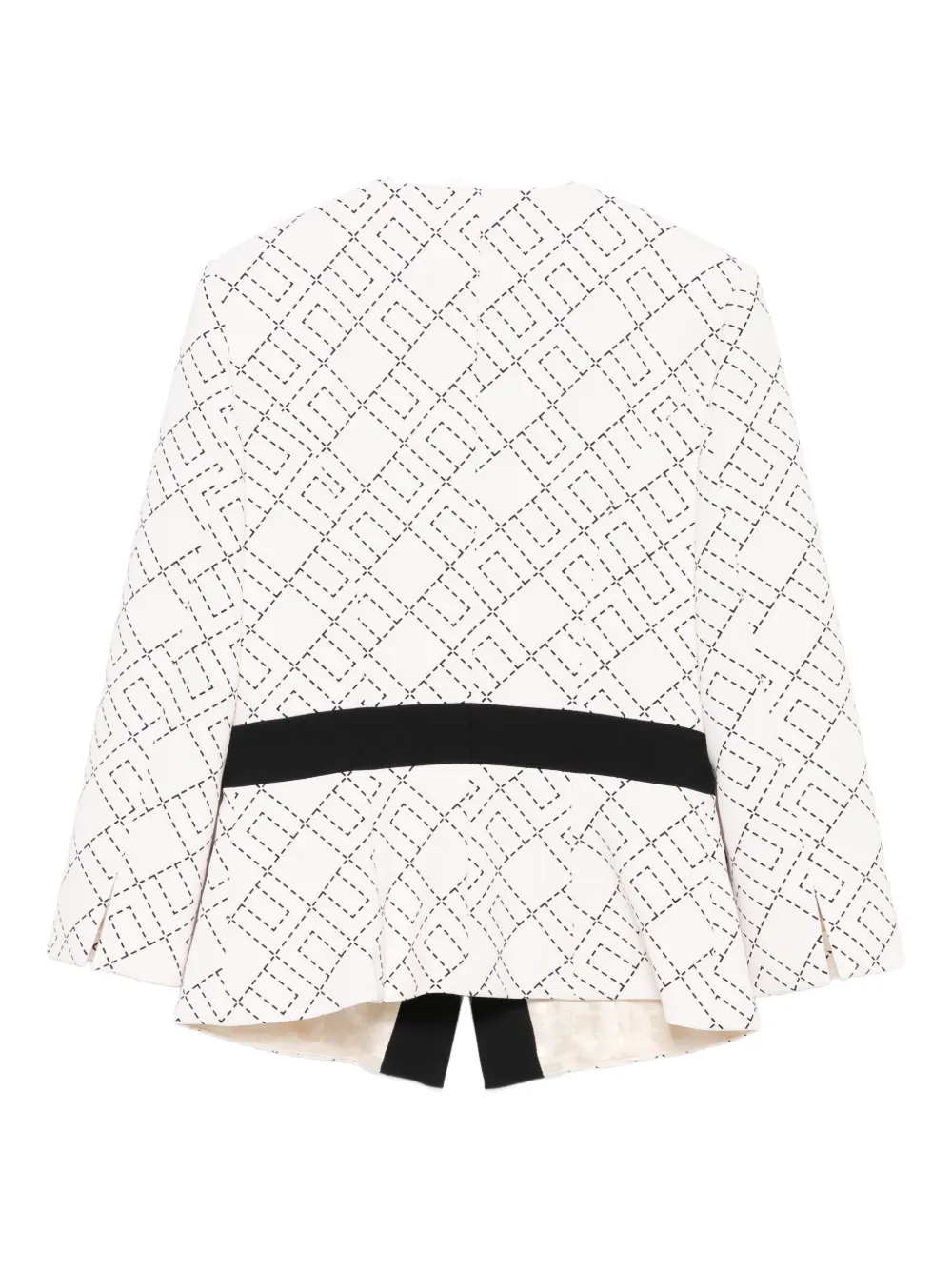 Elisabetta Franchi Jack van crêpe met geometrisch patroon Beige