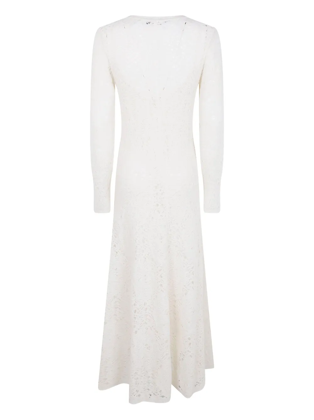 D.Exterior open-knit long-sleeve midi dress - Wit