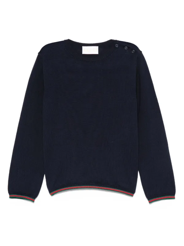 Gucci Kids ウェブトリム セーター | ブルー | FARFETCH JP