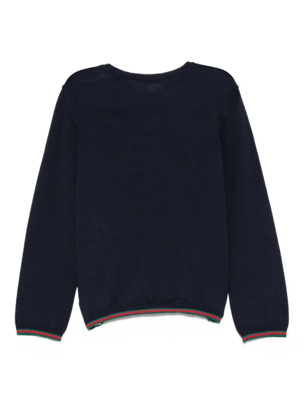 Gucci Kids ウェブトリム セーター | ブルー | FARFETCH JP