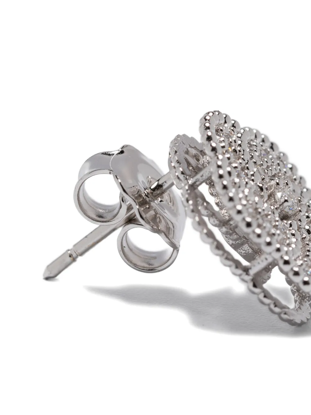  La Prima Gioielli 18k White Gold Bloomy Diamond Earrings - Silver 