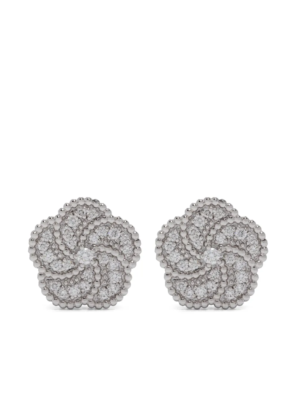 LA PRIMA GIOIELLI 18K white gold Bloomy diamond earrings - Argento