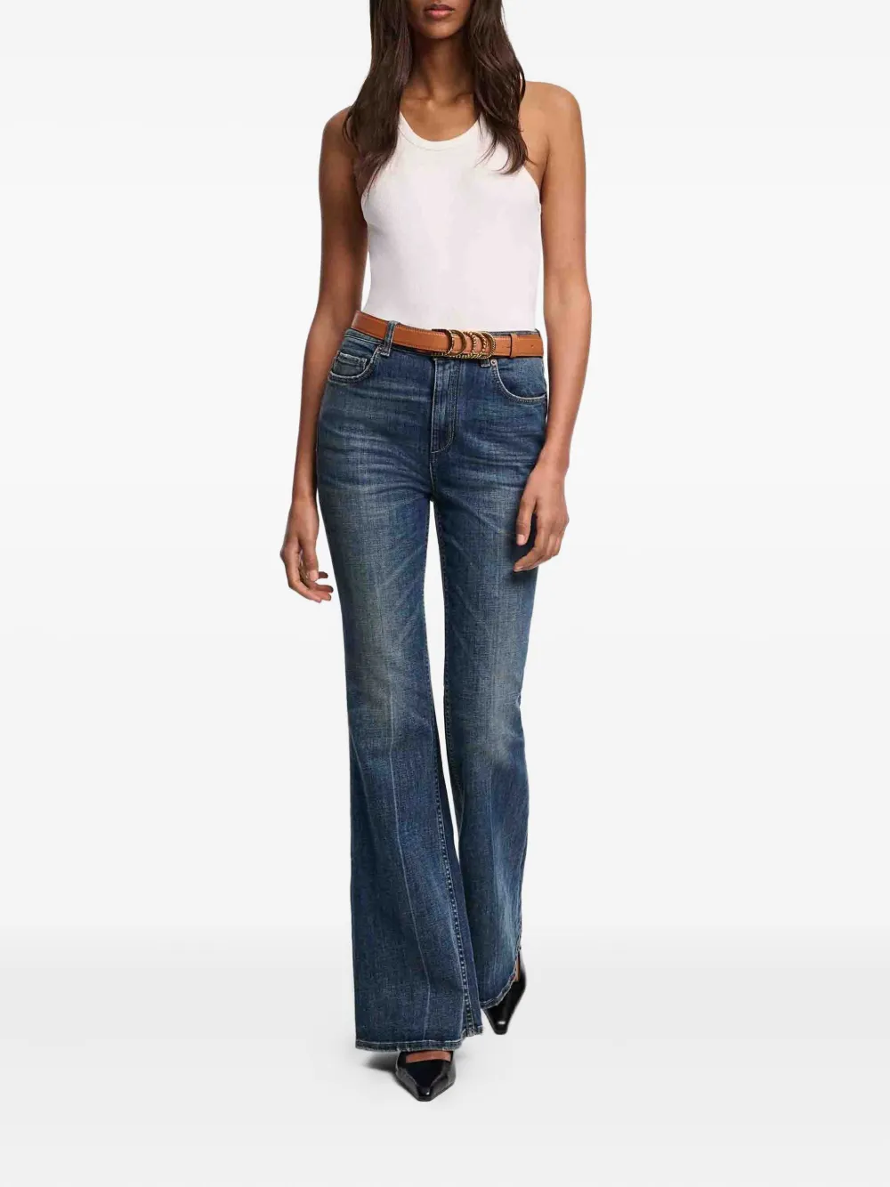 Dorothee Schumacher Jeans met leren patch - Blauw