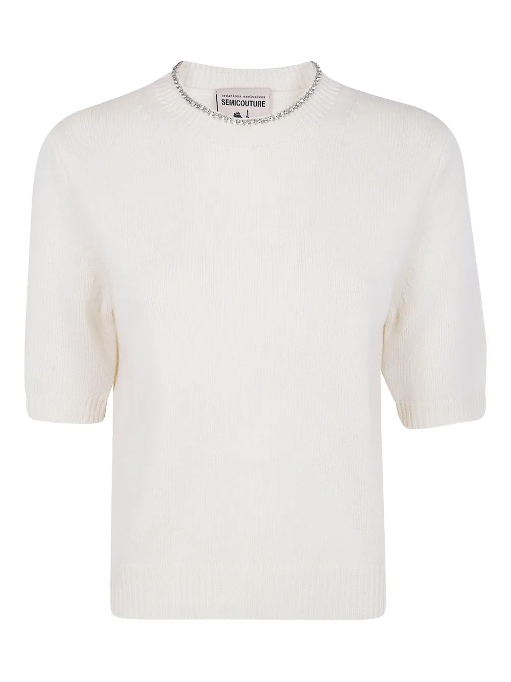 Semicouture Sweater verfraaid met kristallen Wit