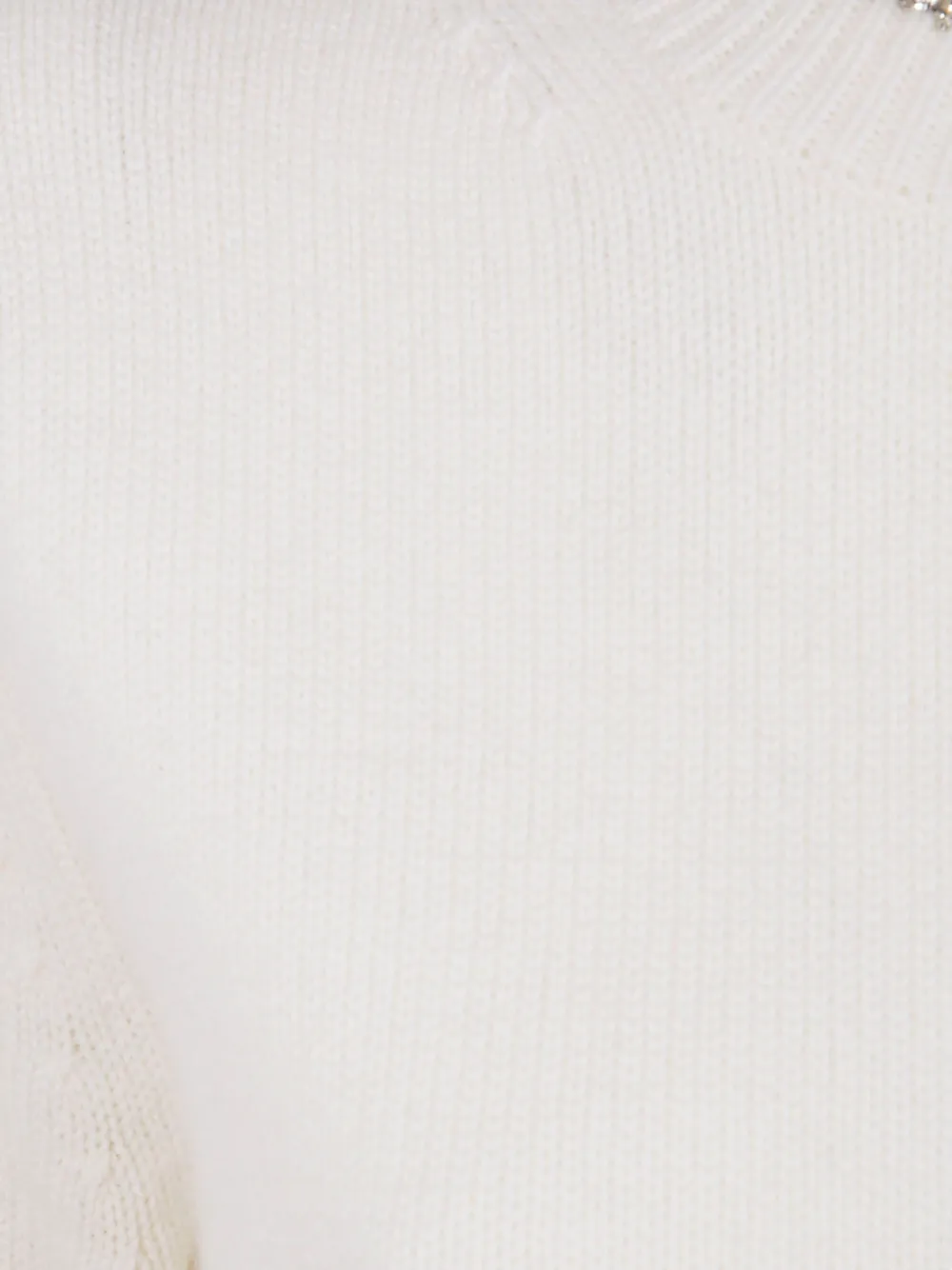 Semicouture Sweater verfraaid met kristallen Wit