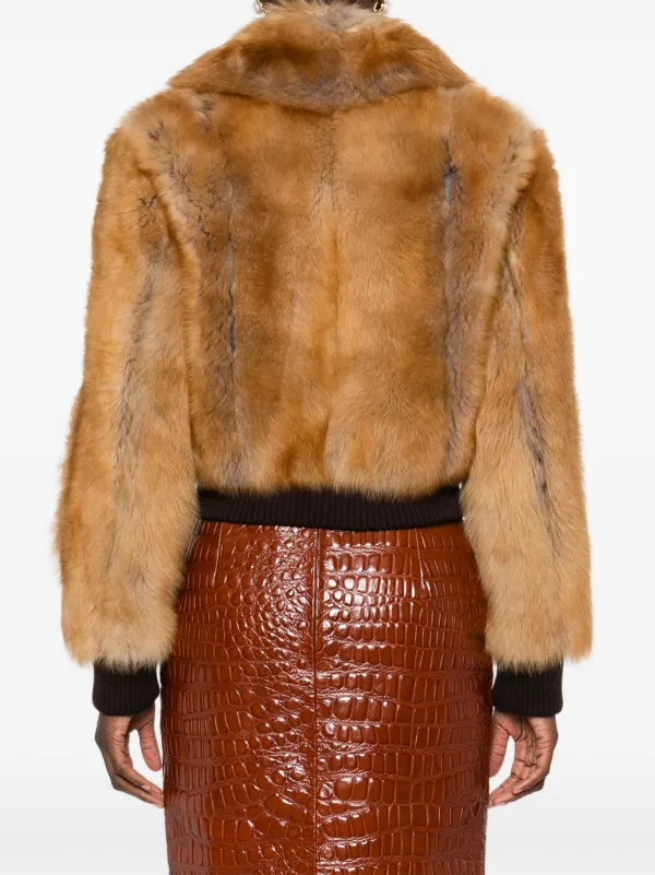 Saint Laurent シアリング ジャケット | ブラウン | FARFETCH JP