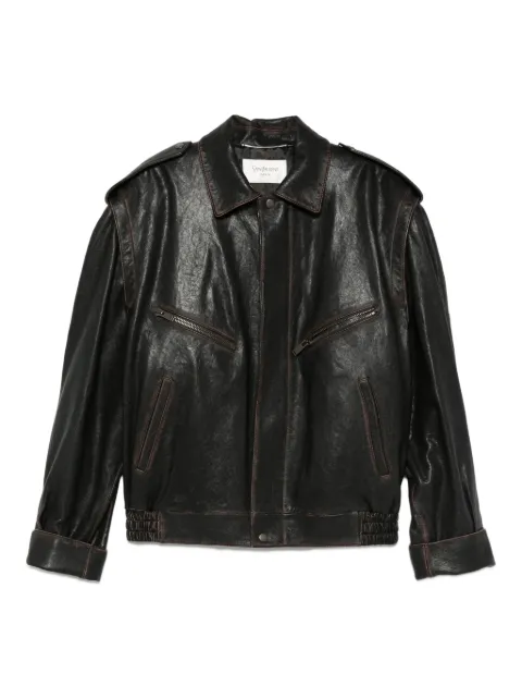 Saint Laurent leather zip-fastening jacket