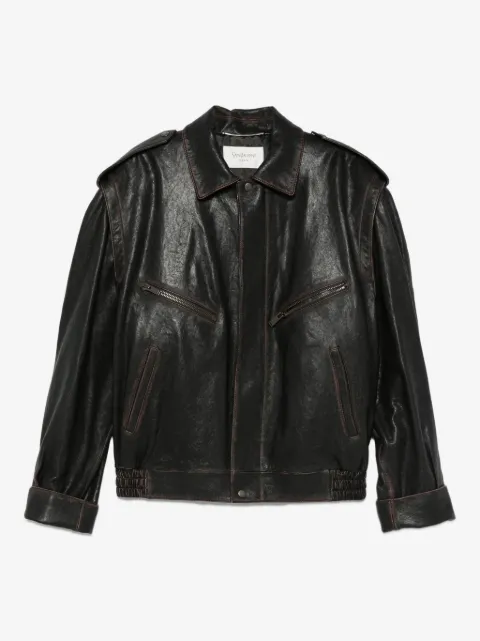 Saint Laurent leather zip-fastening jacket
