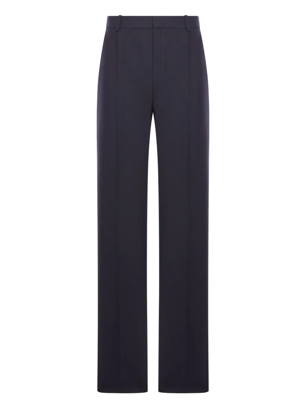 Saint Laurent High-waisted Wool Trousers In Blue