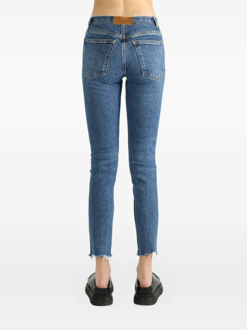 Alexander Wang frayed-hem jeans Blauw