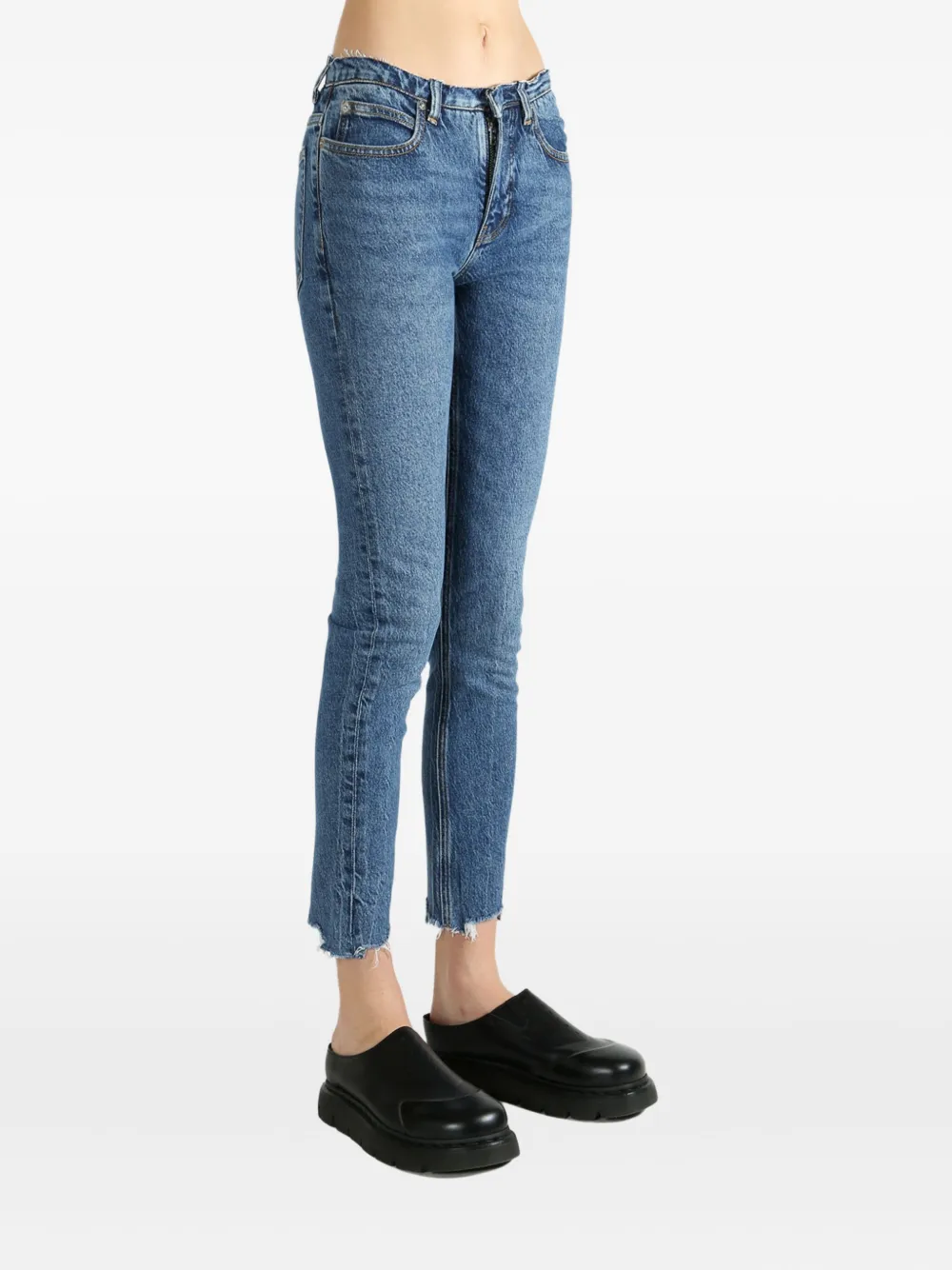 Alexander Wang frayed-hem jeans Blauw