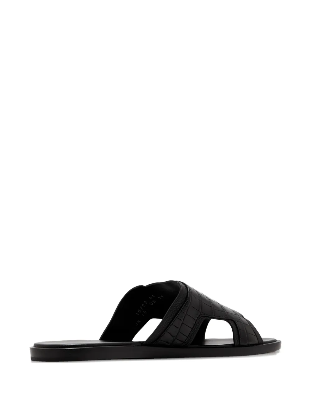 Santoni crocodile-embossed buckle-detail sandals Black