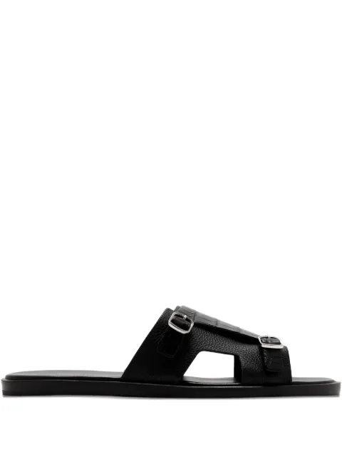 Santoni crocodile-embossed buckle-detail sandals