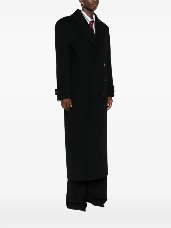 Saint Laurent double-breasted Wool Coat | Black | FARFETCH