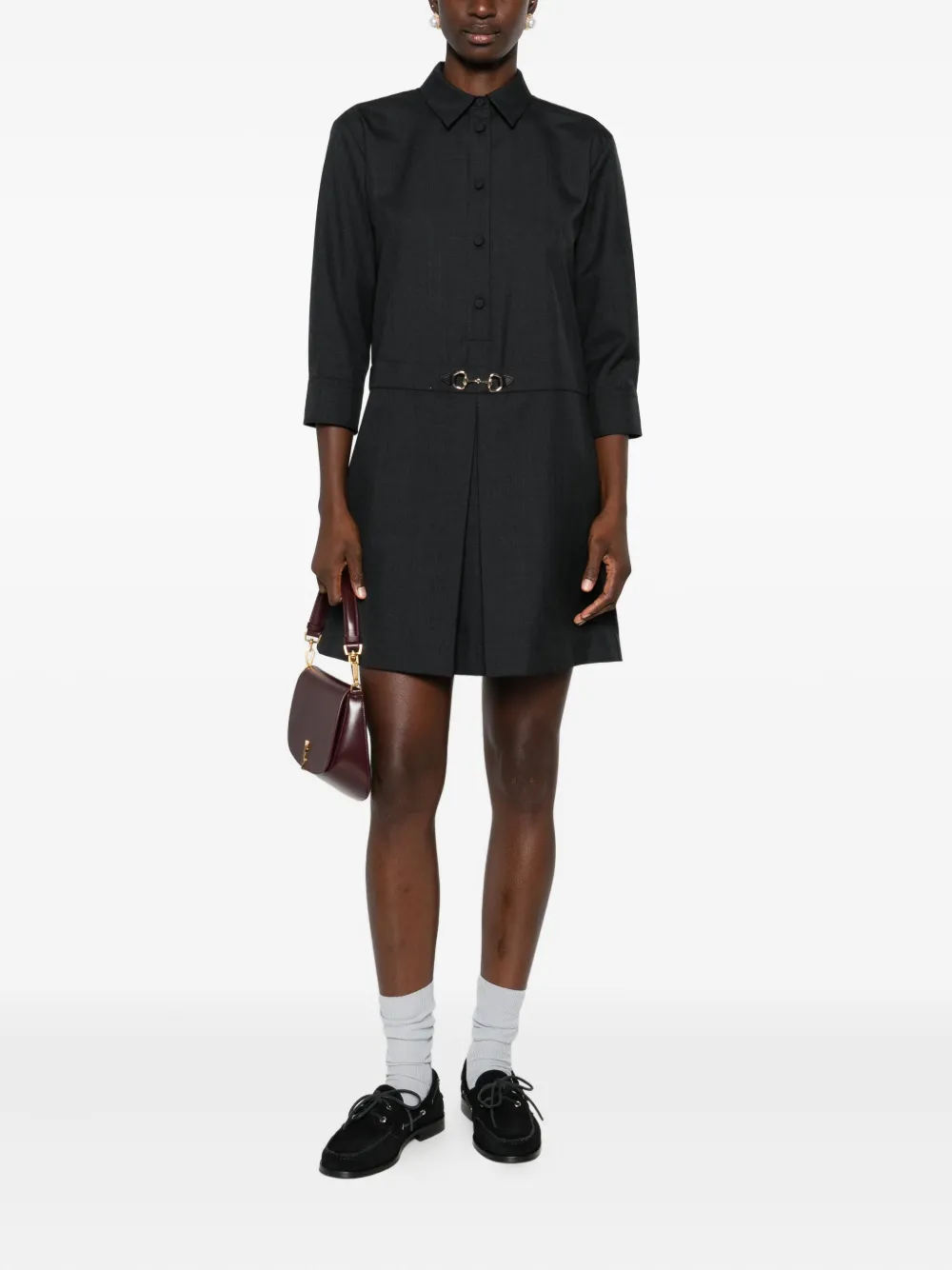 Gucci Mini-blousejurk met knopen - Grijs
