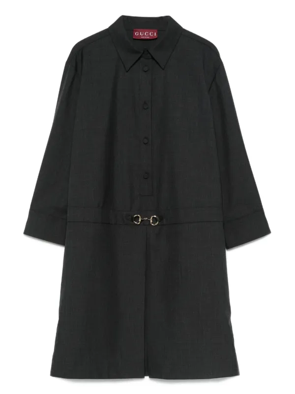 Gucci Button-fastening Shirt Mini Dress - Grey