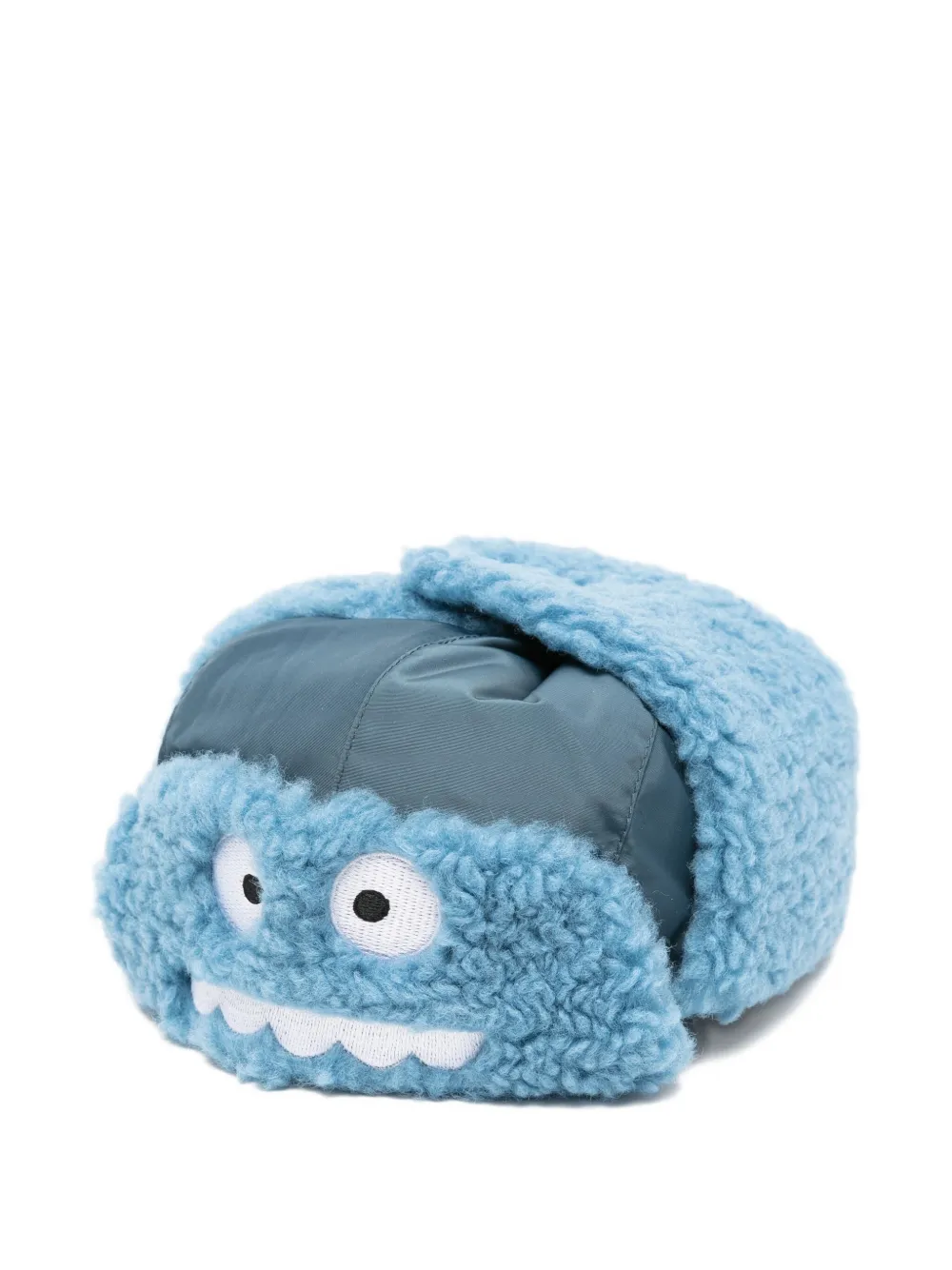 Stella McCartney Kids face-embroidered trapper hat Blauw